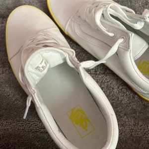 Vans size 12 white and orange